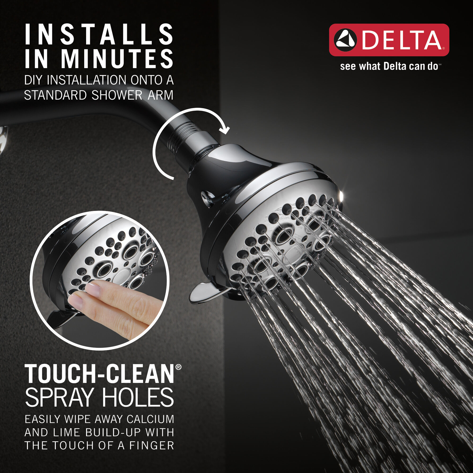 75504 Душевая лейка с 5 настройками Delta Faucet DELTA Хром - Вид №2