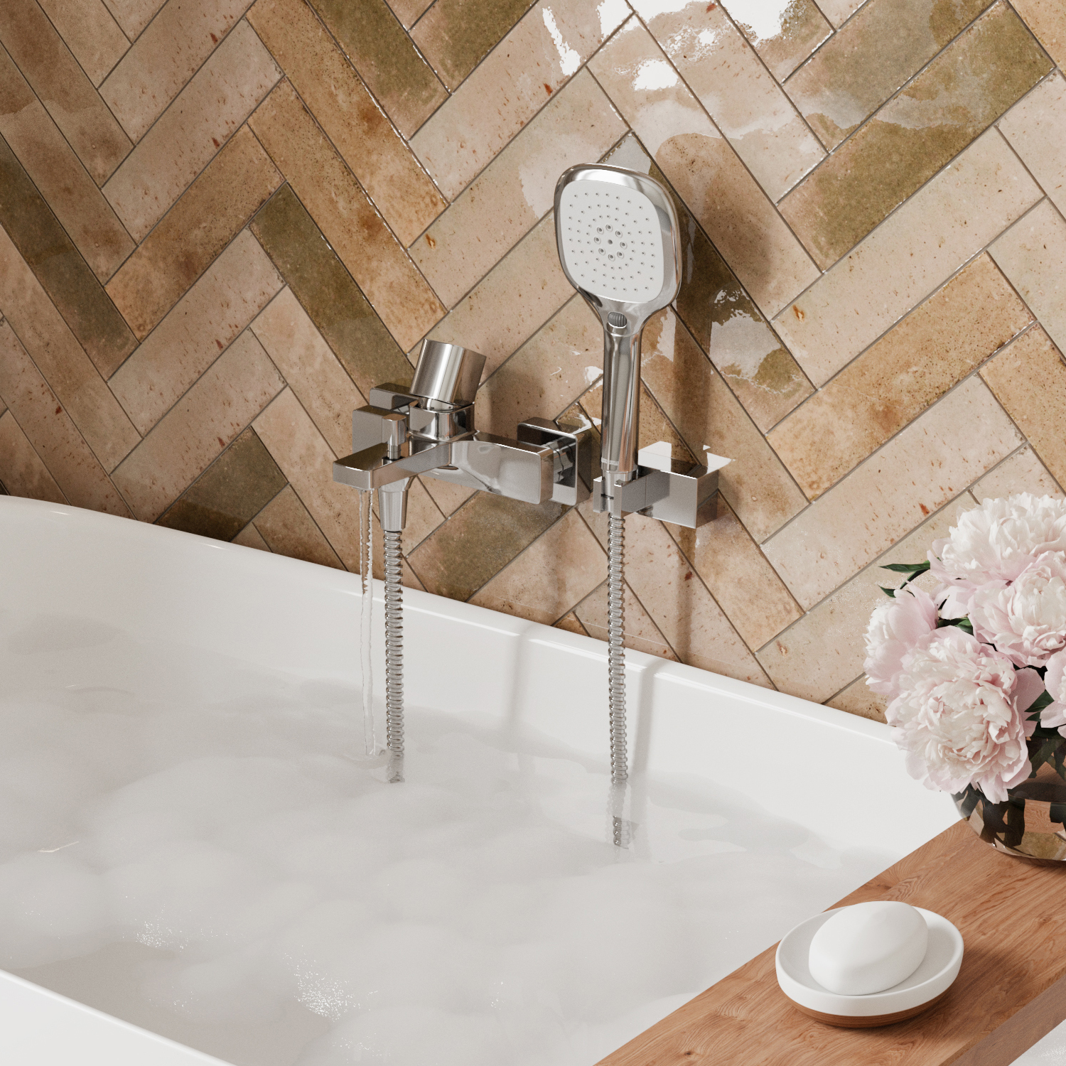 8601 Naab Смеситель для ванны с коротким изливом WasserKRAFT Naab 8600 