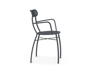 Металлический штабелируемый стул с подлокотниками