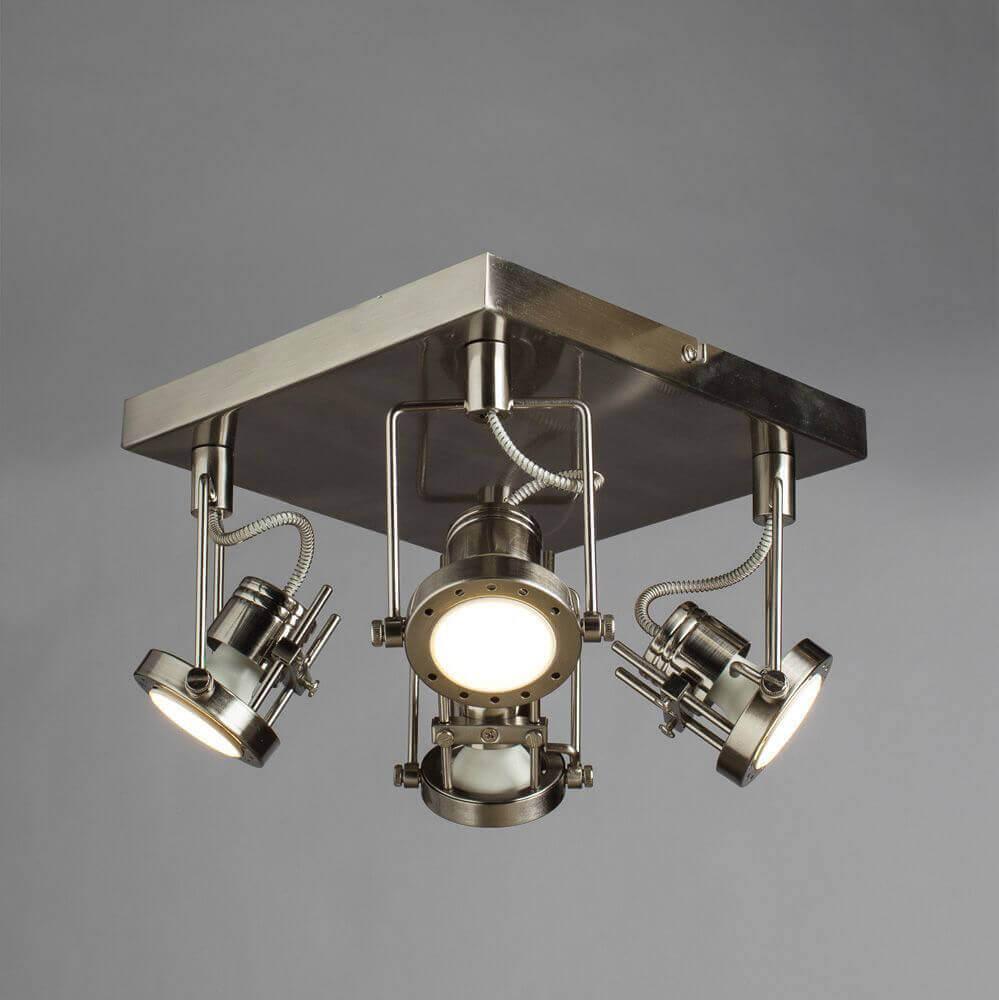 Спот потолочный серебристый с 4 плафонами Arte Lamp Costruttore A4300PL-4SS ARTE LAMP COSTRUTTORE SILVER 00-3923994 Серебро  - Вид №2