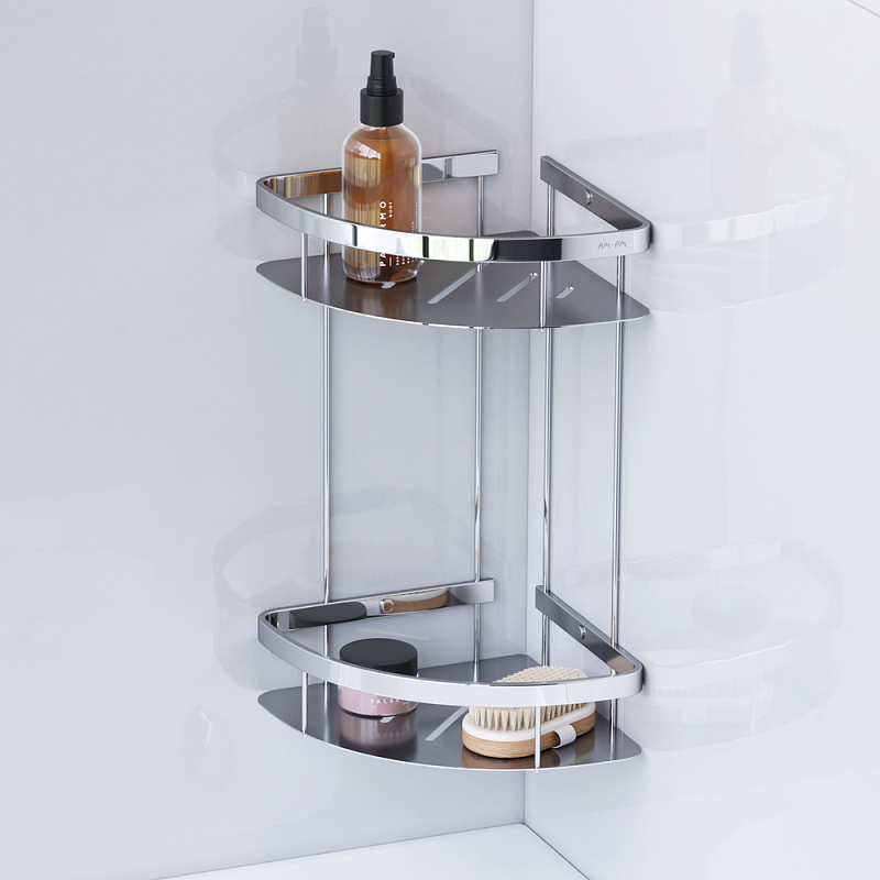 A7454200 Полка для душа угловая двухъярусная хром AM.PM Sense L  - Вид №1