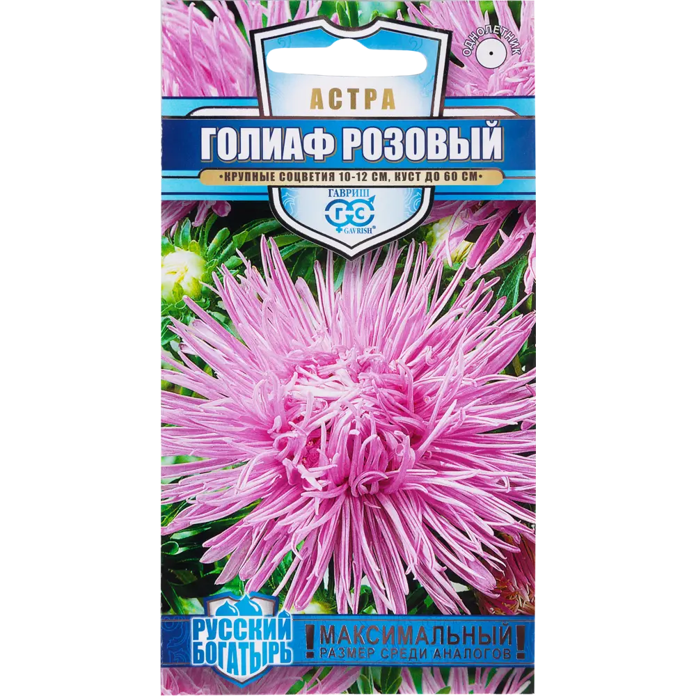 Астра «Голиаф розовый» игольчатая, 0.3 г 82097819 STLM-2201844 ГАВРИШ 