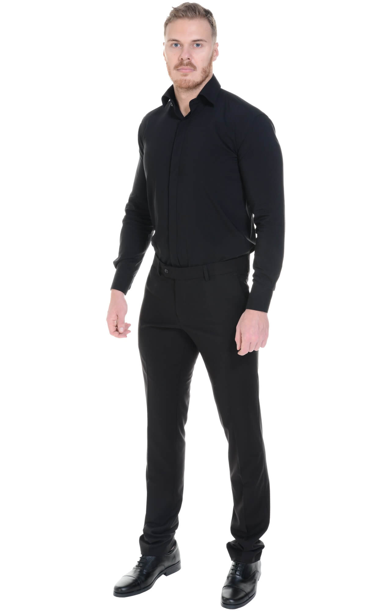 62475 Рубашка мужская  black El-Risto  Корпоративная одежда  размер 40/170-176  - Вид №4