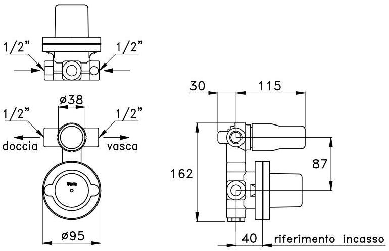RUBINETTERIE STELLA Скрытый корпус смесителя Casanova 3254mc - Вид №1