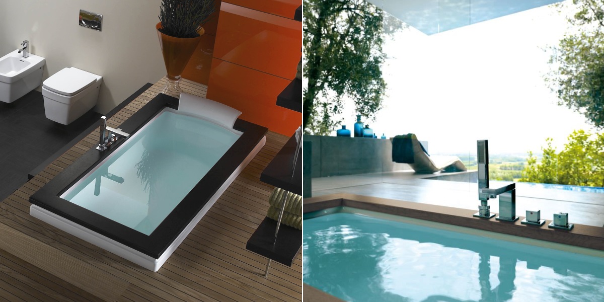 Ванна встроенная без гидромассажа Aura Uno Design 9450-078-Dx Jacuzzi 9450078DX - Вид №1