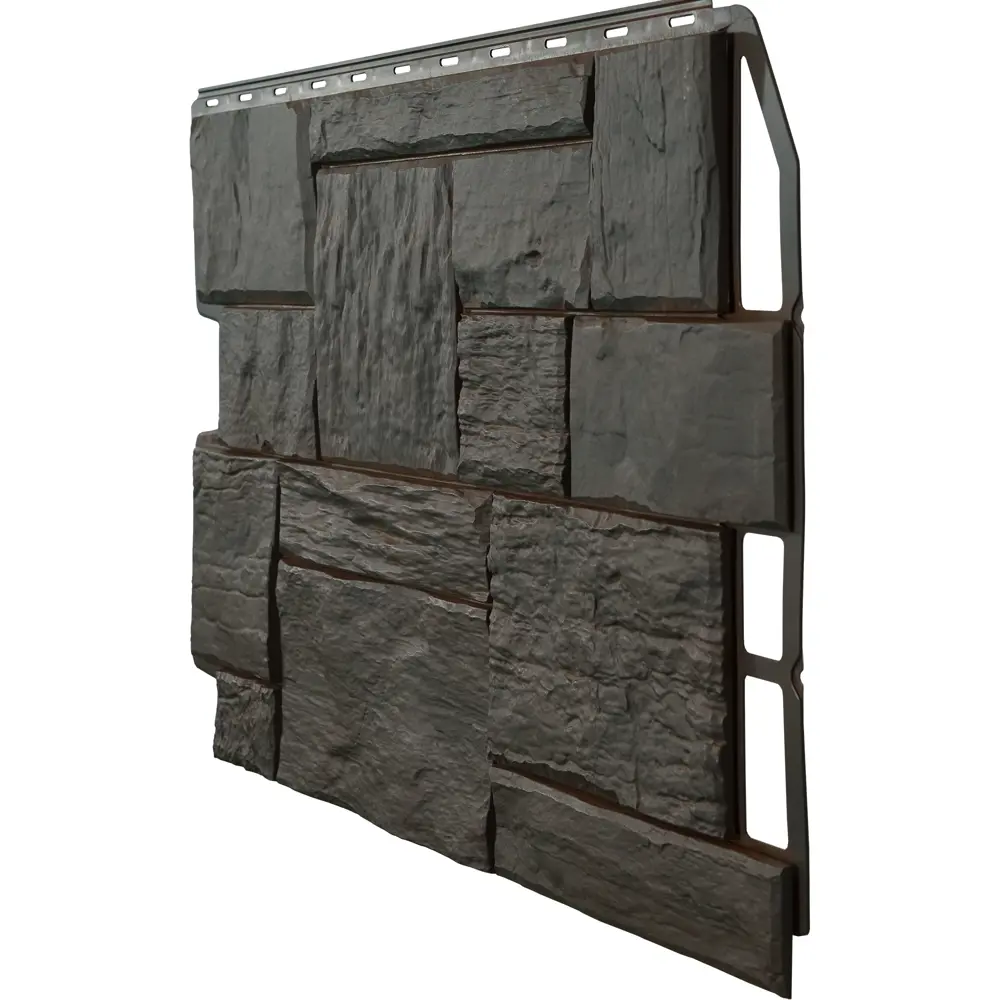 Фасайдинг Дачный Туф 3D-facture темно-коричневый 0.41 м² FINEBER Нет STLM-2184631 - Вид №1