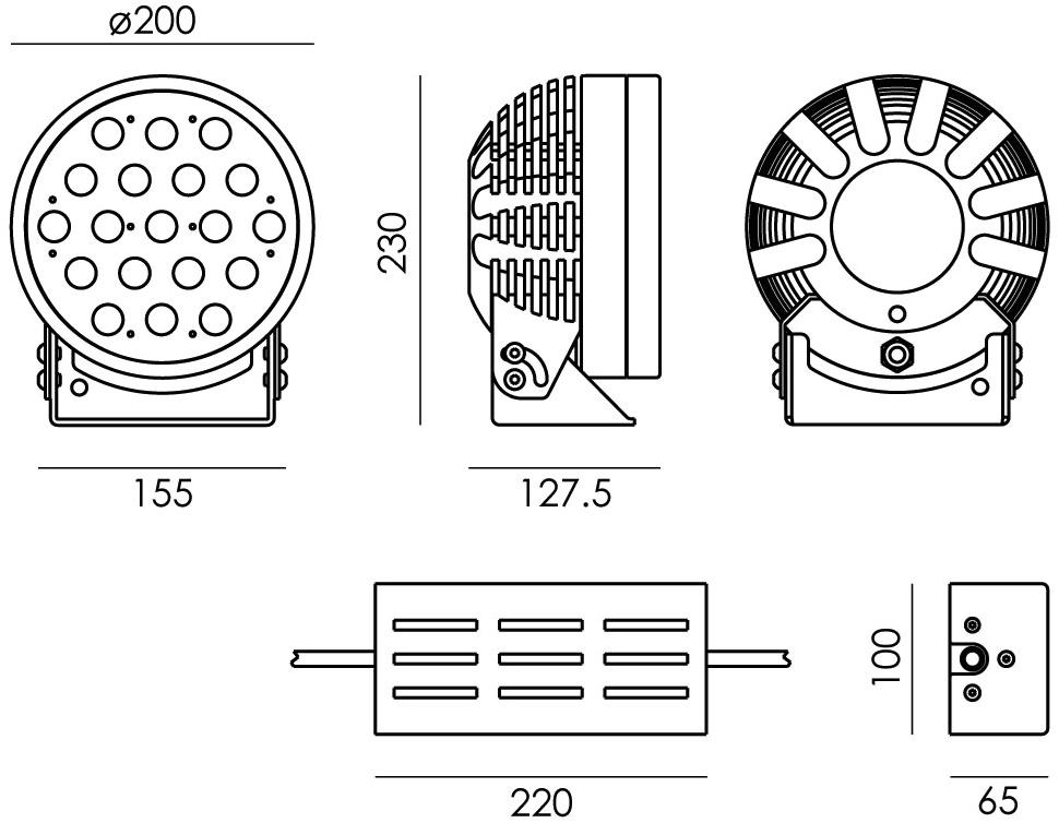 NEXO LUCE Регулируемый светодиодный проектор для улицы Projector nexo luce 2352 - Вид №2