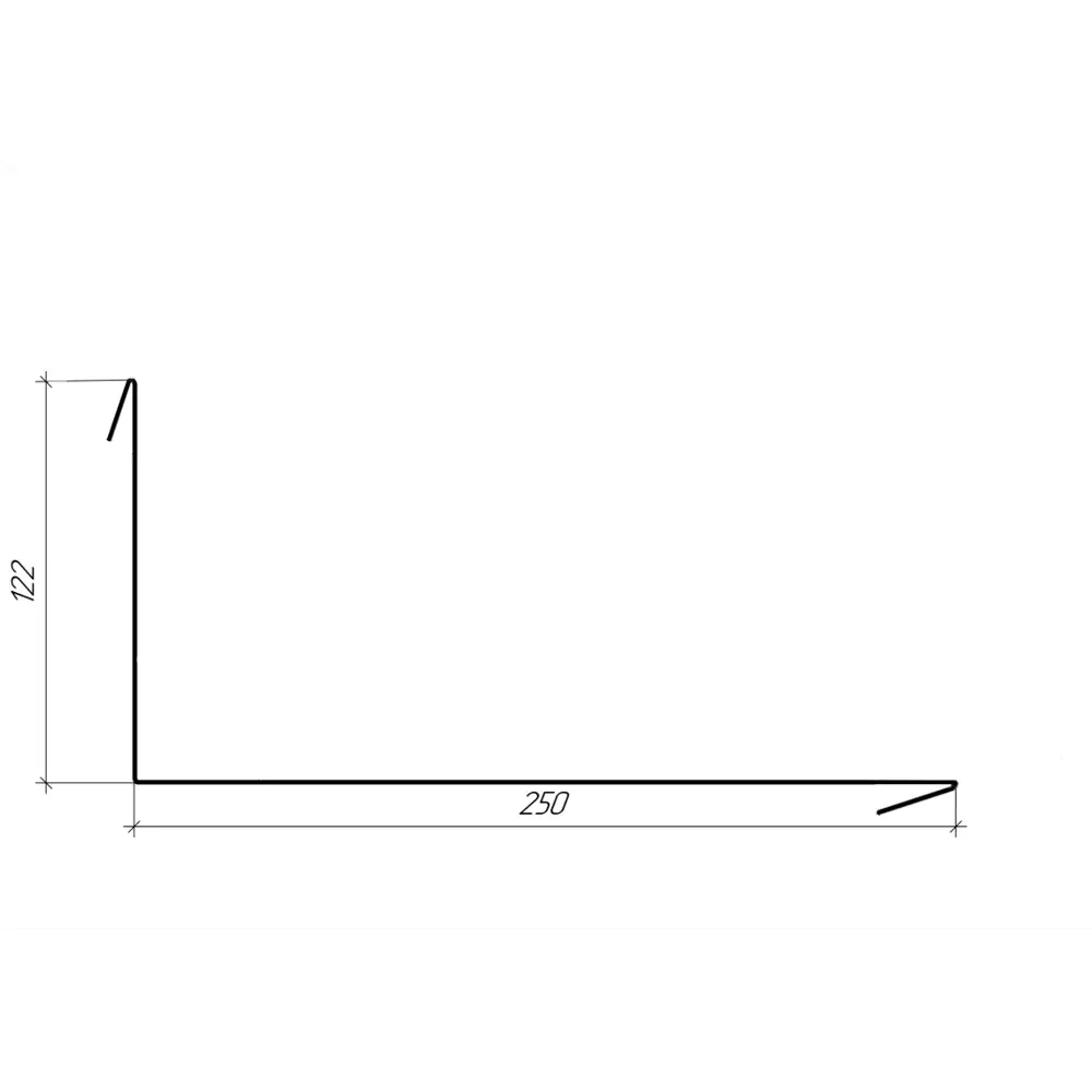 Планка примыкания нижняя 122x250x2000 мм 0.4 мм RAL 6005 зеленый ВЕГА STLM-2139520 - Вид №1