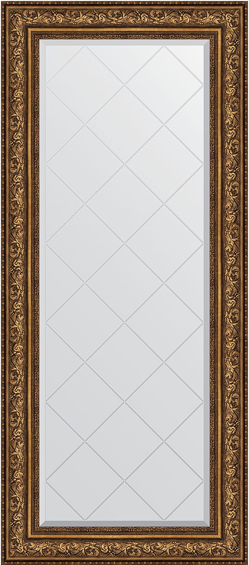 BY 4169 Зеркало с гравировкой в багетной раме - виньетка состаренная бронза 109 mm EVOFORM Exclusive-G