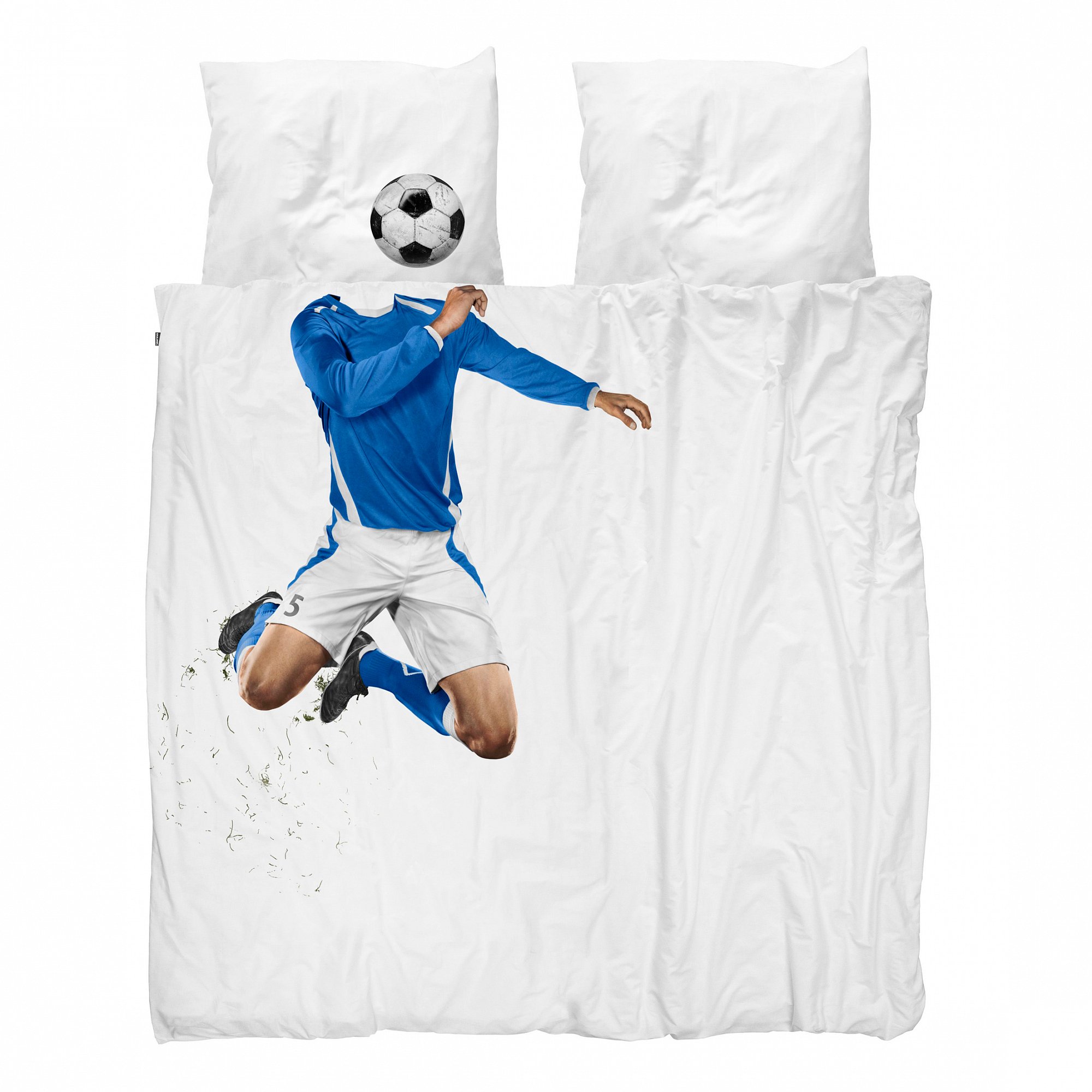 Детское постельное белье двуспальное "Футболист синий" 200х220 см SNURK  335513 Белый;синий  - Вид №2