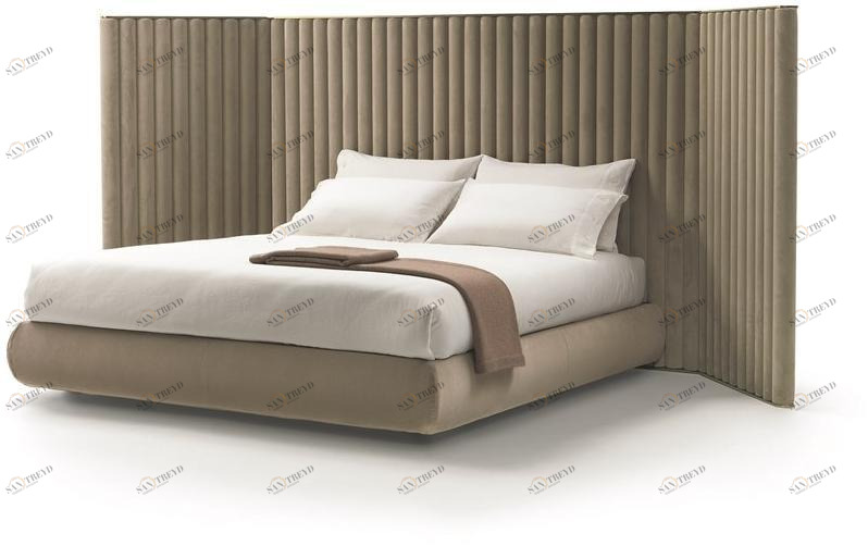 Flexform Двуспальная кровать из ткани с высоким изголовьем sun-id-1436167