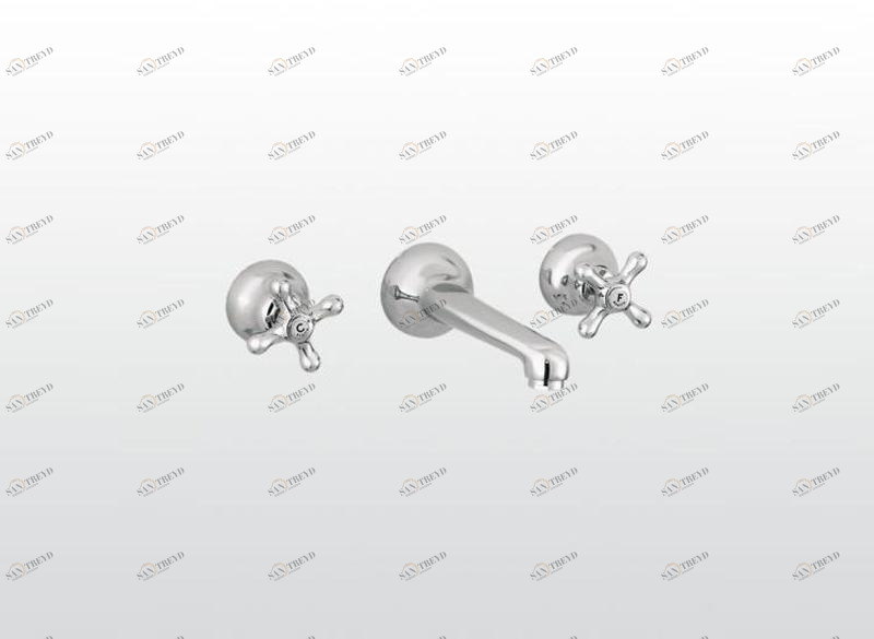 RUBINETTERIE STELLA Смеситель для умывальника настенный на 3 отверстия Roma sun-id-1372150