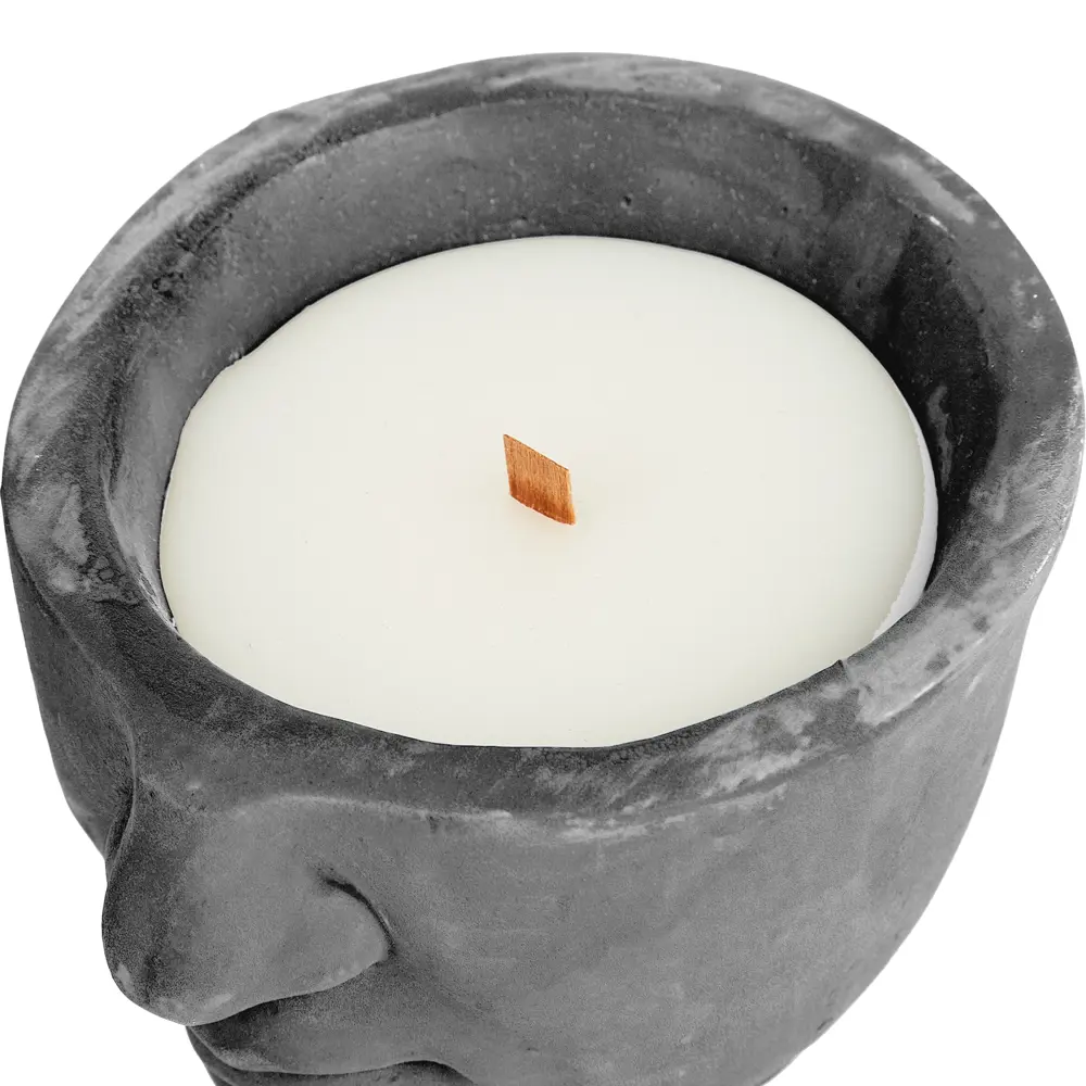 Свеча в гипсе Орней серая 9 см EVIS STLM-2012522 - Вид №1
