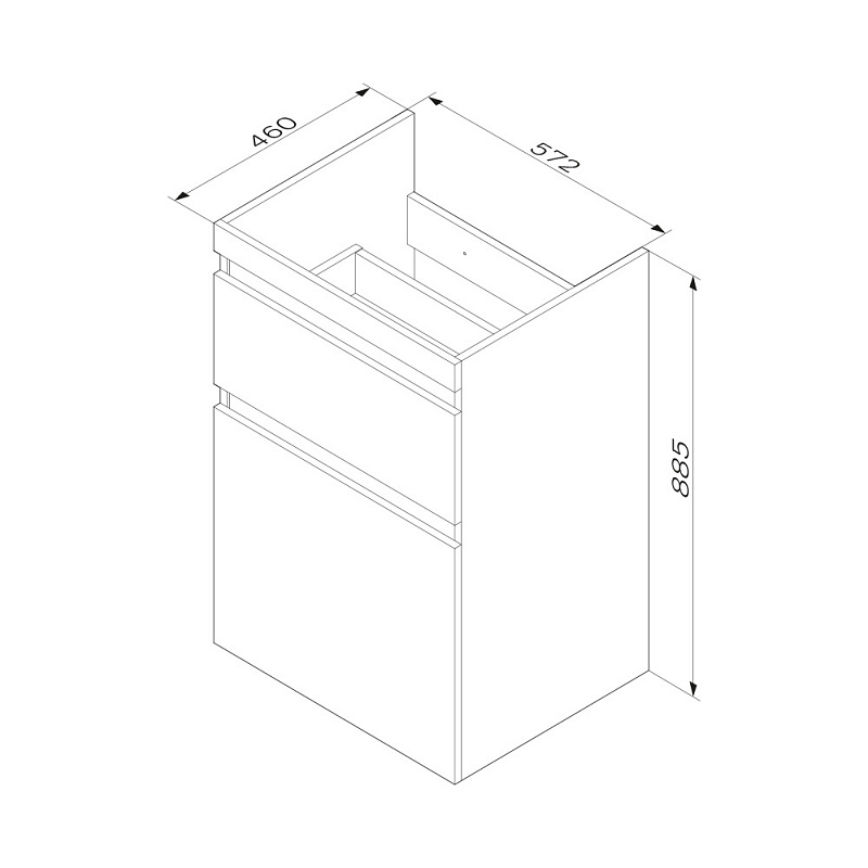 M85AFSX0602WG База под столешницу для стиральной машины напольная 60 см 1 ящик и корзина AM.PM X-Joy  - Вид №7