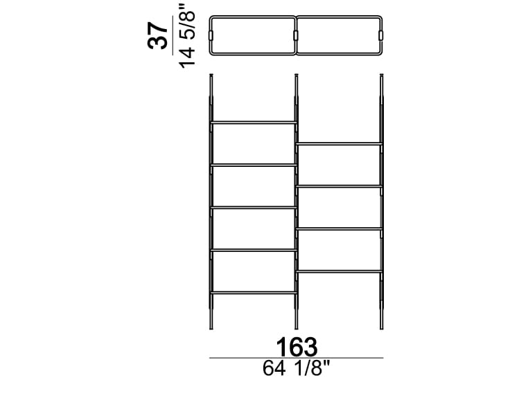 Книжный шкаф из стекла и металла Arketipo ROXANNE ARCH-00090993 - Вид №6