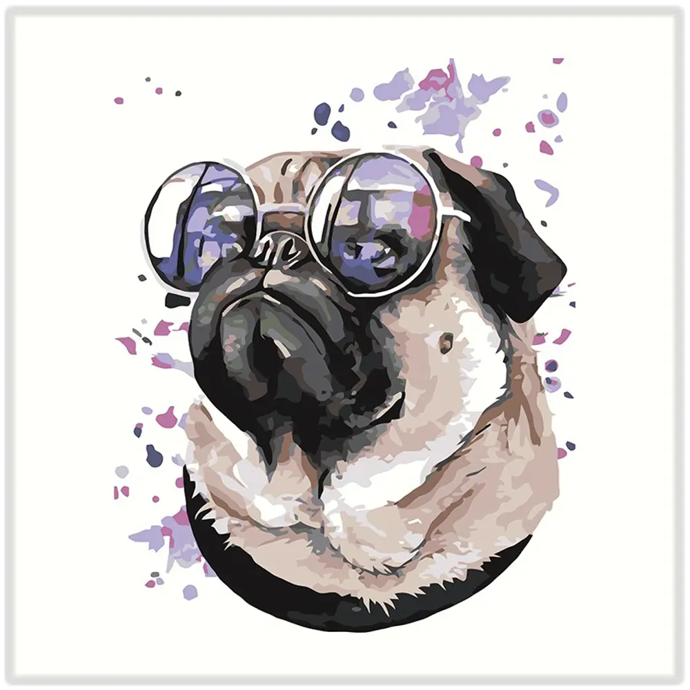 Картина на холсте Мопс 30x30 см FBRUSH STLM-2101025
