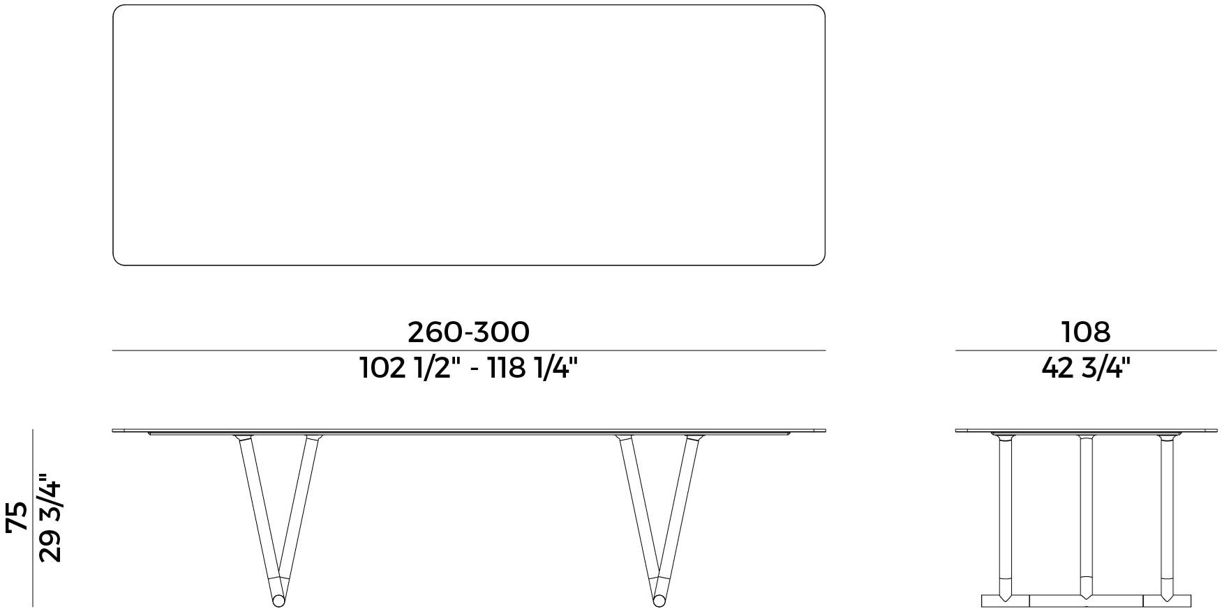 Potocco Прямоугольный стол из керамогранита Pipe 885/tr - Вид №4