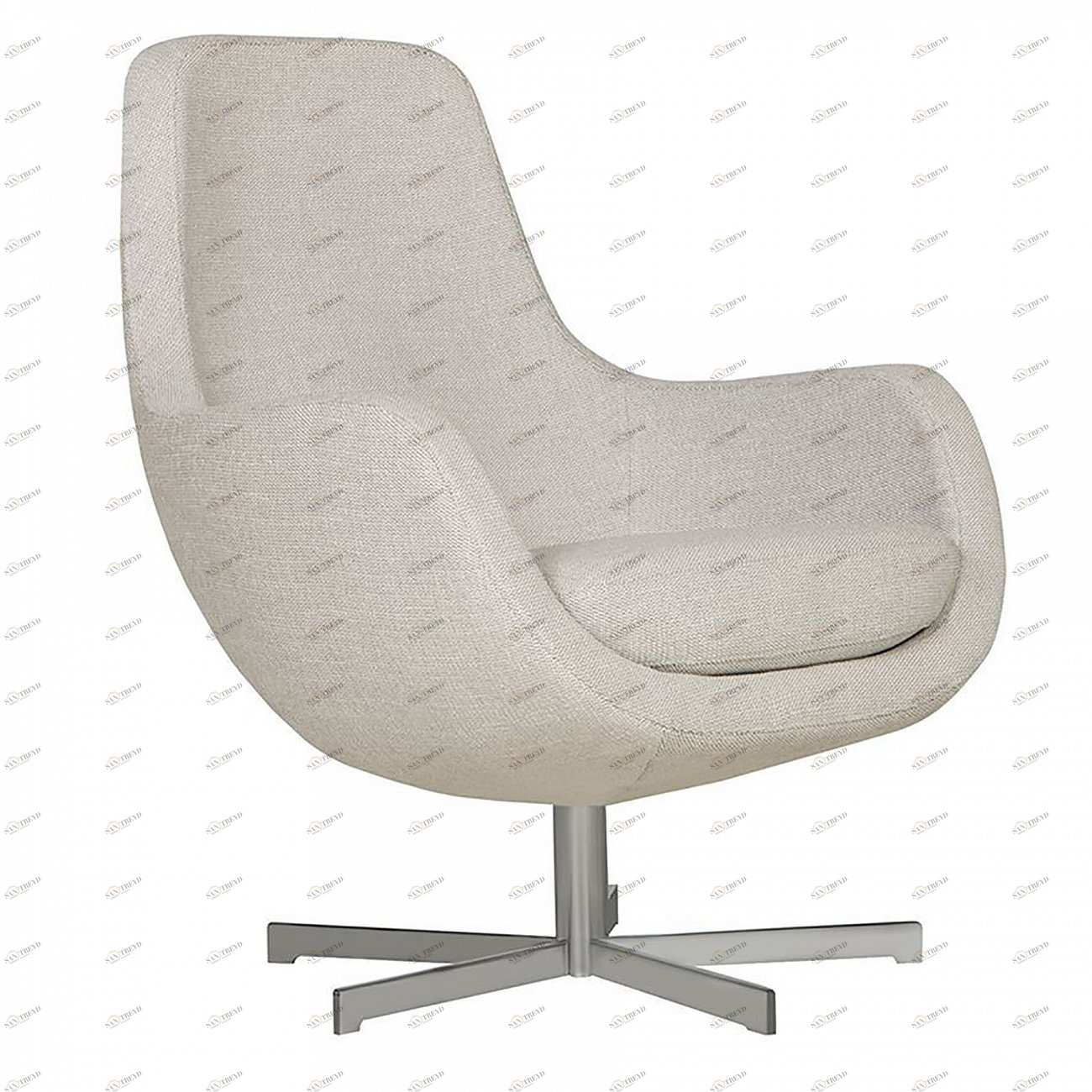 Кресло STEFANI на вращающемся основании молочное SITS STEFANI 192345 Серый 