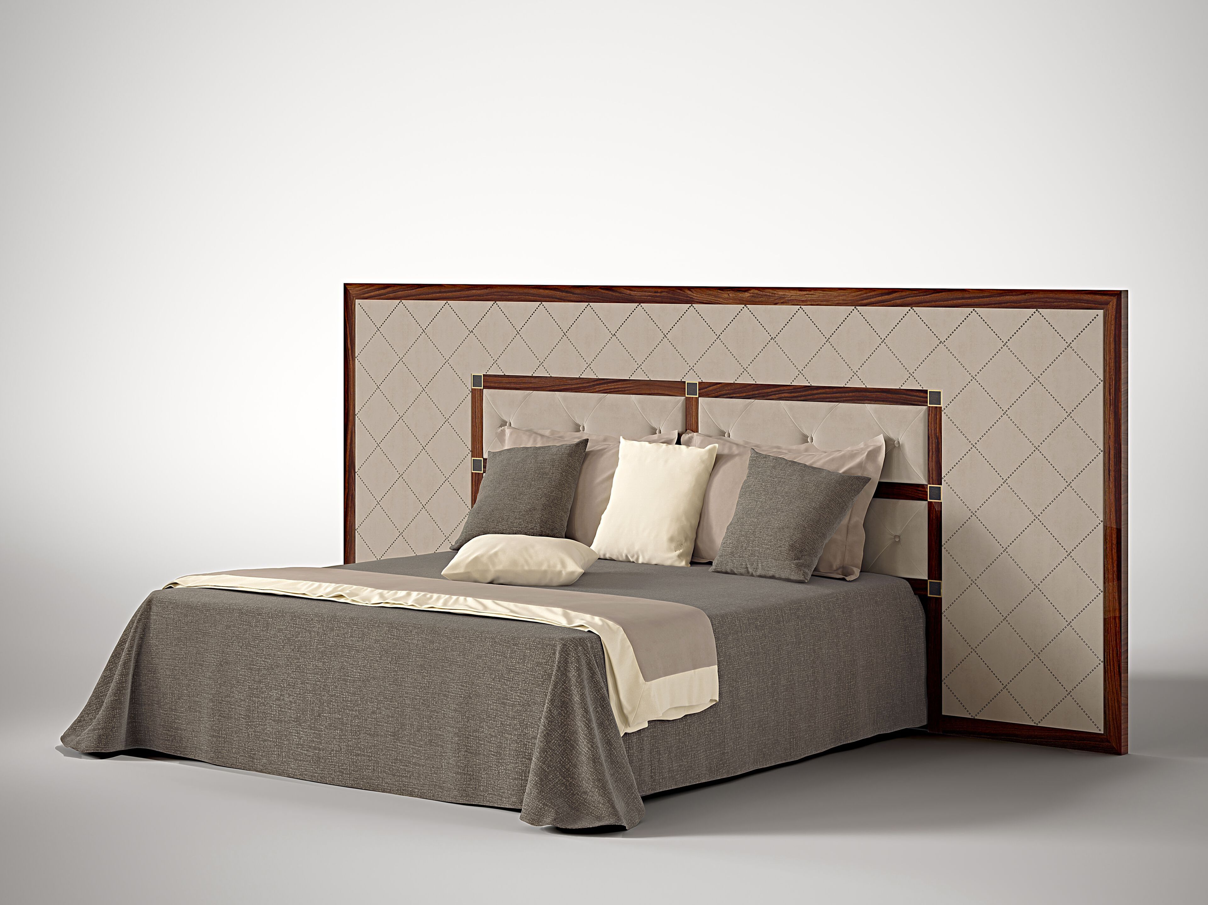 Бархатная двуспальная кровать с высоким изголовьем Roman & Co GEORGIANA ARCH-00019643