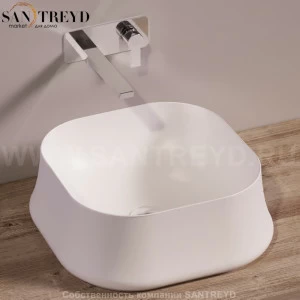 SH06BIANCOMATT Накладная раковина на столешницу  квадратная Simas Sharp