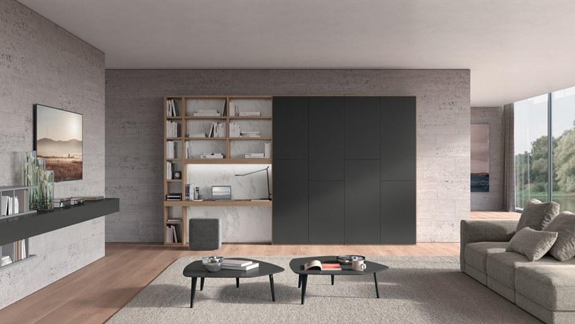 Febal Casa Книжный шкаф из лакированного меламина с письменным столом sun-id-1436326 - Вид №4