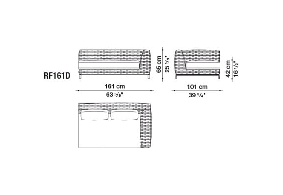 Диван с шезлонгом B&B Italia Outdoor Ray ARCH-00026144