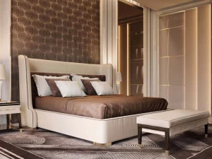 Turri Кровать двуспальная кожаная для гостиницы Noir