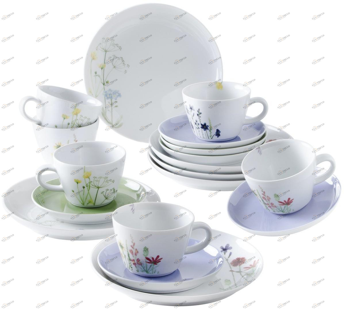 390420A50001C MG Wildflower кофейный сервиз 18шт. Пять чувств синий / красный Kahla-porzellan 