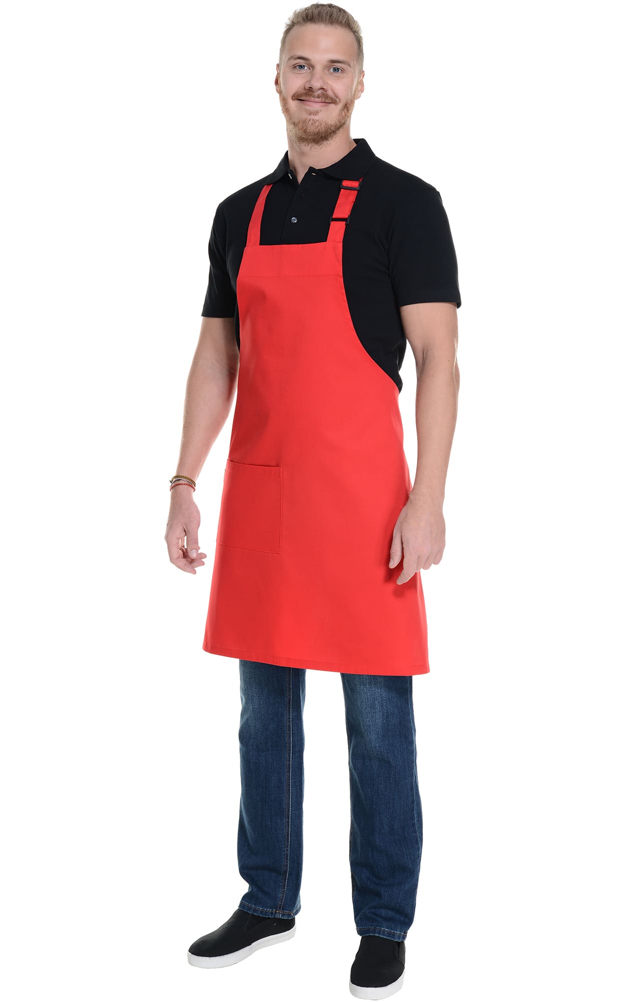 60124 Фартук с нагрудником red (красный) HORECA  Одежда для официантов  размер  - Вид №7