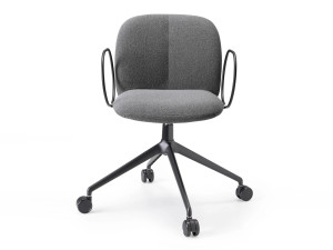 Мягкий стул с подлокотниками с колесами