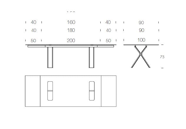 Стеклянный прямоугольный выдвижной стол Tonin Casa ARCH-00145400 - Вид №6
