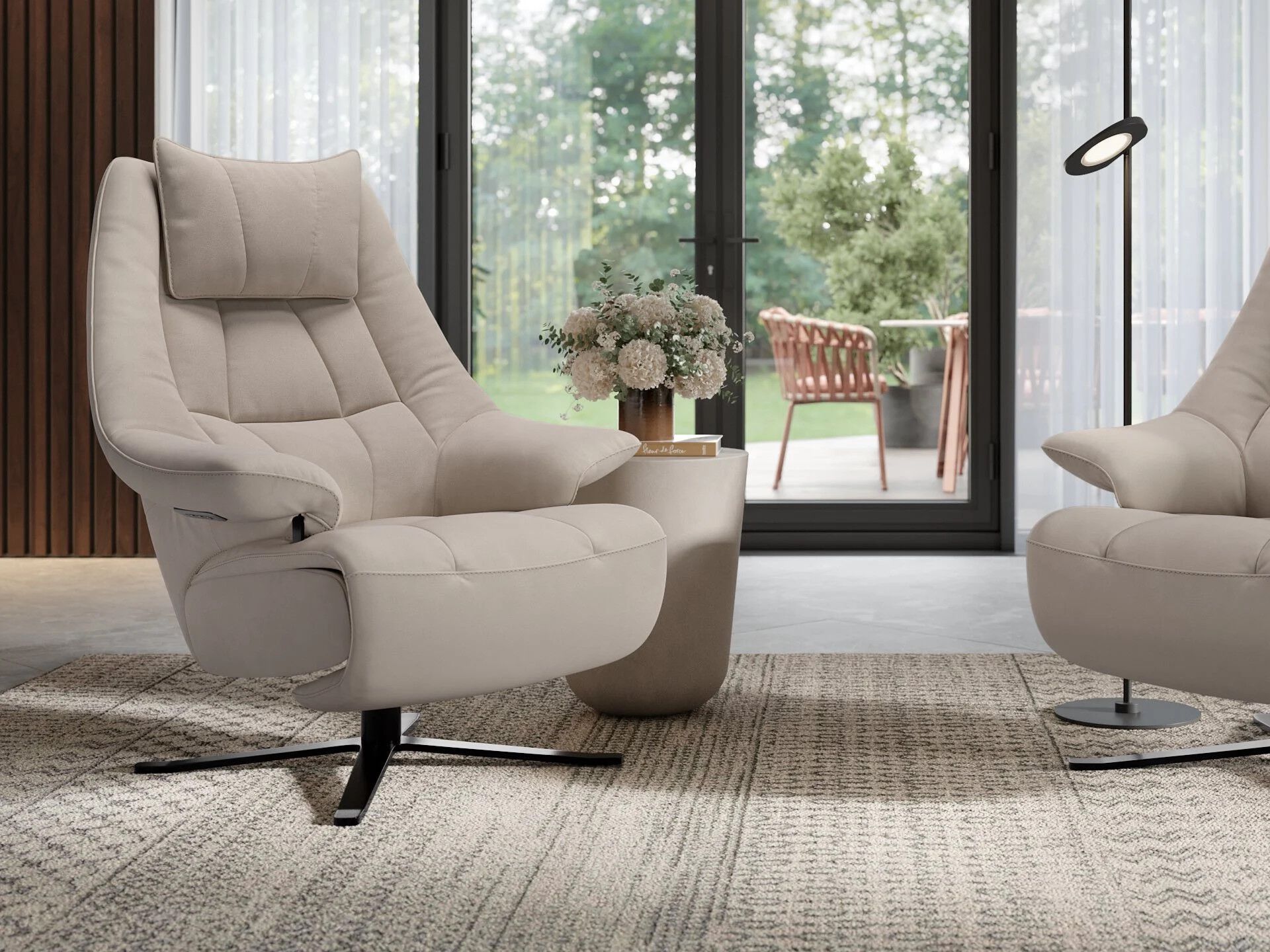 Тканевое вращающееся кресло с подлокотниками Sofanella FLORENCE ARCH-00061012 - Вид №3