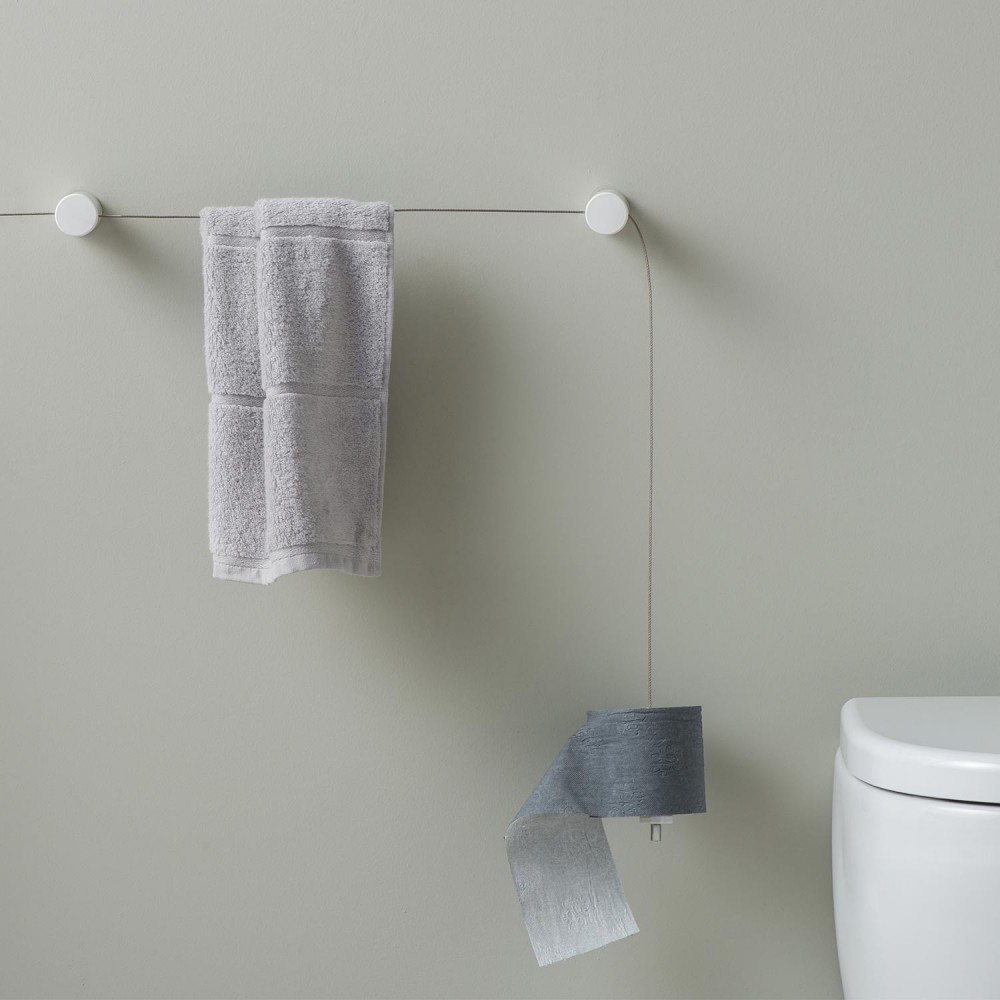 EVDTPK32EVER Life Design Настенный держатель для полотенец с держателями для рулонов туалетной бумаги - Dot  Непрозрачный белый  - Вид №4