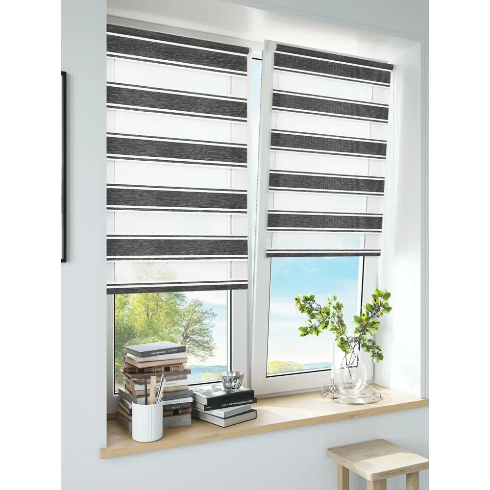 Штора рулонная день-ночь Дэли 60x160 см серая MIAMOZA STLM-2039470 - Вид №7