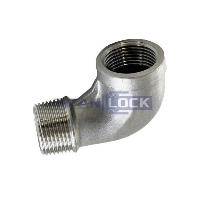 Отвод 90° нержавеющий (уголок) НР/ВР, 3/8" AISI304 TL037ELMF TITAN LOCK 
