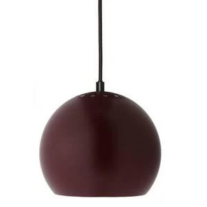 Лампа подвесная Ball, бордовая матовая, черный шнур