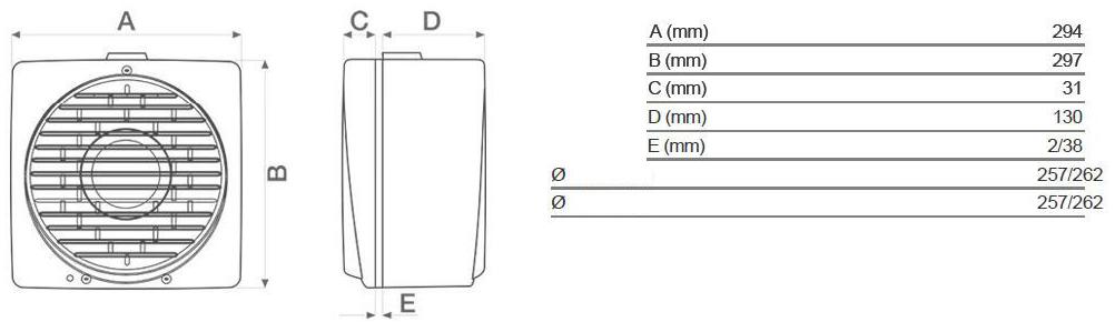 Vortice Осевой вентилятор настенный / стеклянный Vortice vario 12451 - Вид №3