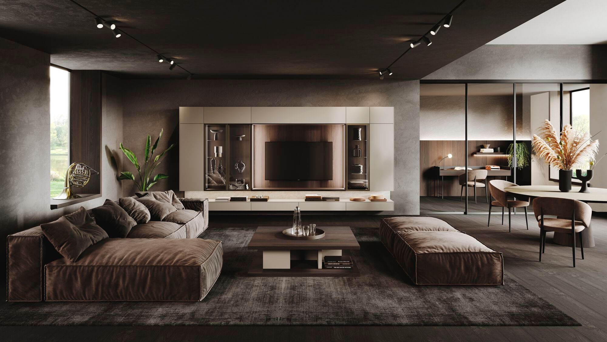 Оборудованная стена установленная с ТВ-стойкой Guzzini & Fontana House of Horn ARCH-00143461 - Вид №1