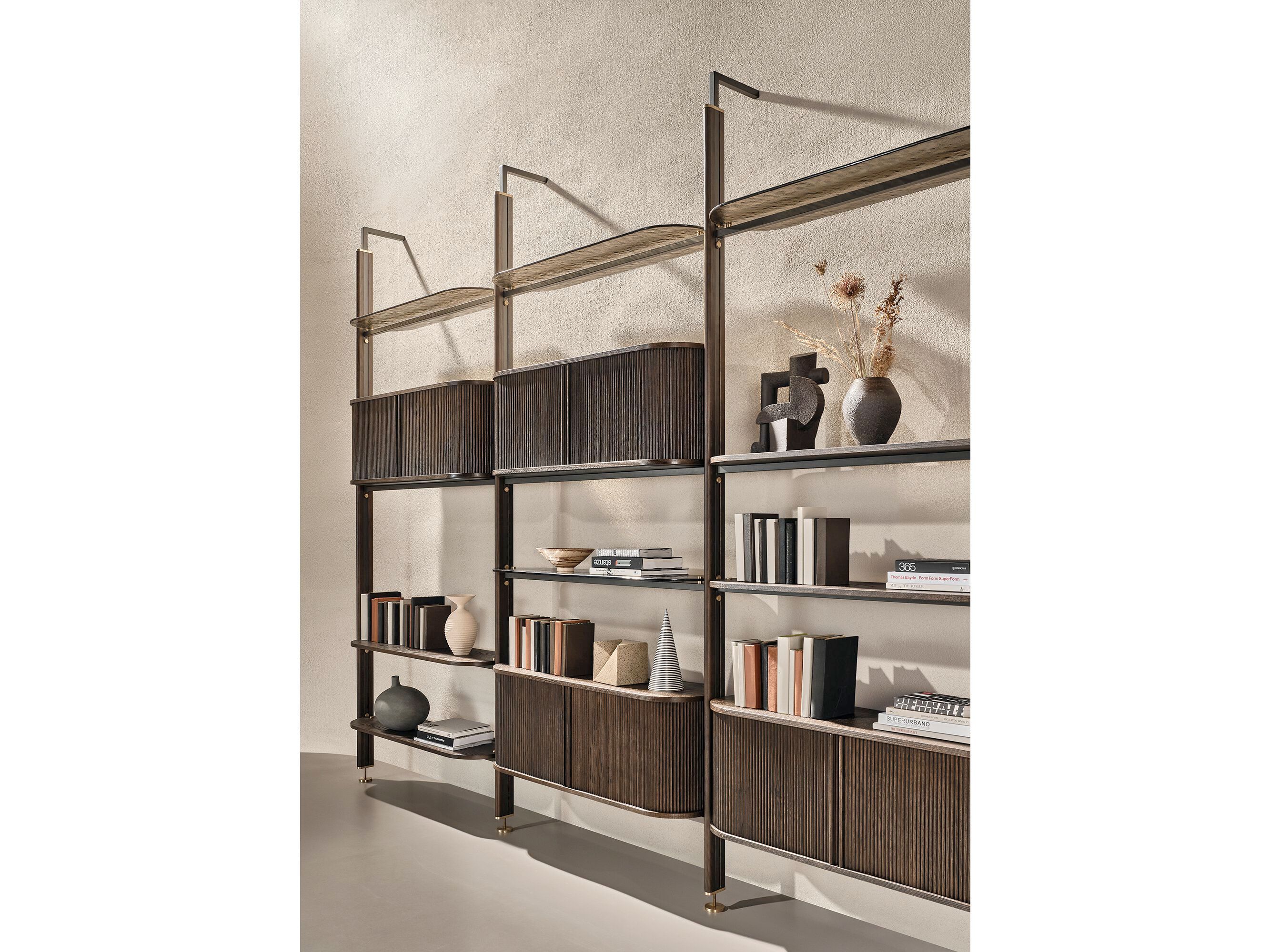 Стеклянный книжный шкаф с креплением пол-потолок Naturedesign Главная ARCH-00088266 - Вид №12