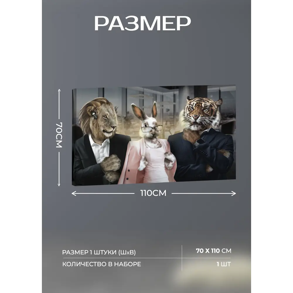 Картина на холсте Бизнес трио 110x70 см 87233203 STLM-2014593 FBRUSH  - Вид №3