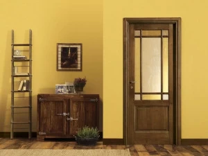 LEGNOFORM Двойная дверь из массива дерева и стекла Arte povera