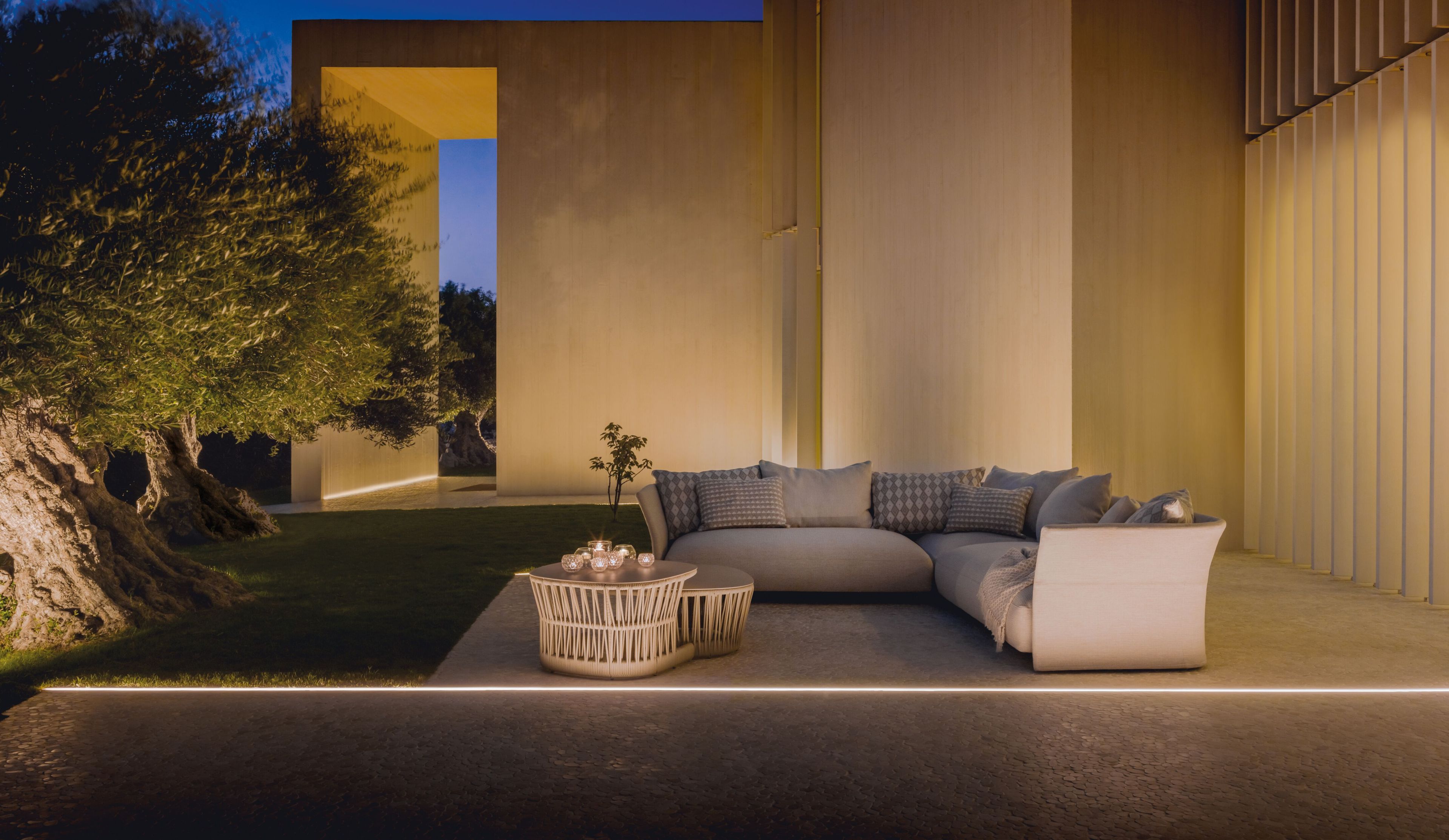 Секционный садовый диван из ткани и веревки Talenti ARCH-00118279 - Вид №8