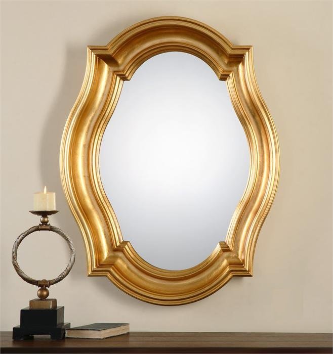 Зеркало настенное овальное золото Casablanca Gold ART-ZERKALO ДИЗАЙНЕРСКИЕ, ЗЕРКАЛЬНАЯ 00-3948375 Зеркальный;золото  - Вид №1