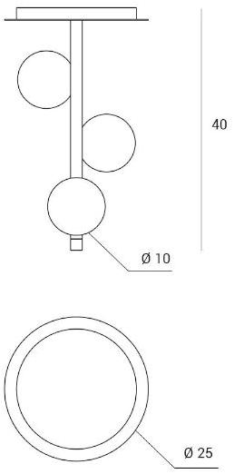 Miloox Потолочный светильник из металла и опалового стекла Pomì 1744.103 - Вид №2