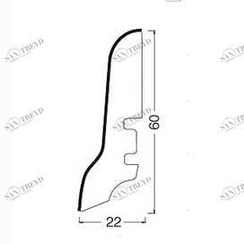 Плинтус Tecnorivest Черный Шпонированный Дуб 2500х60 мм 1010001182