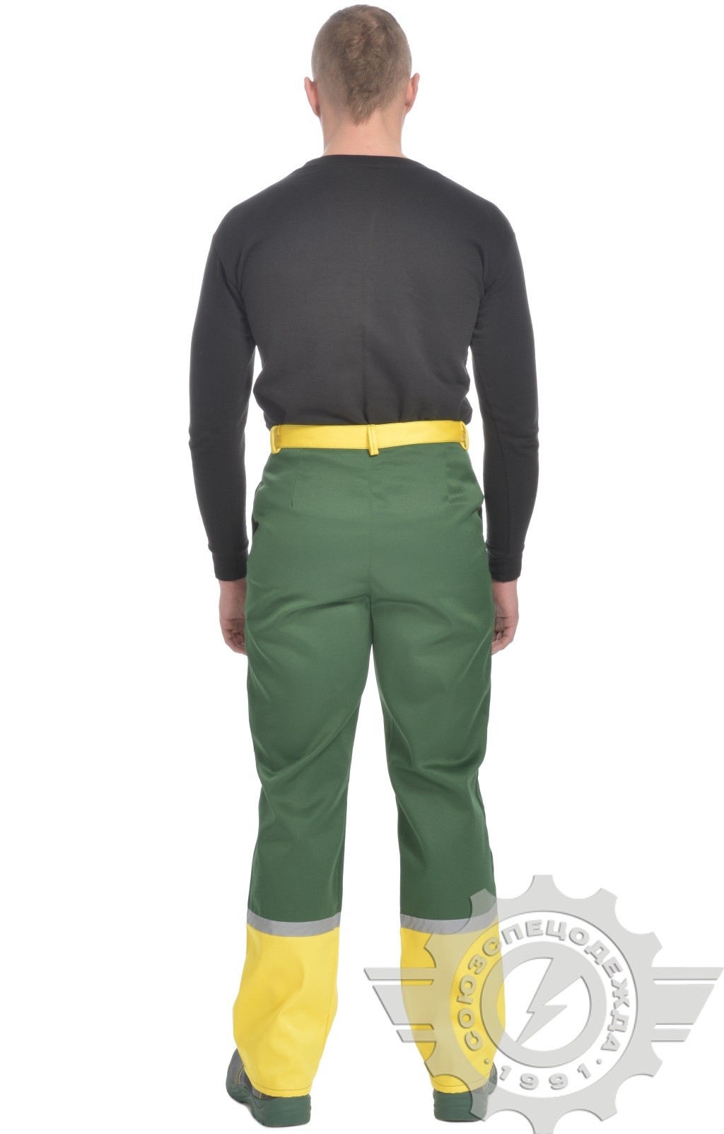 69967 Костюм "Ударник" темно-зеленый-желтый с СВП  Летняя спецодежда  размер 60-62/182-188  - Вид №3