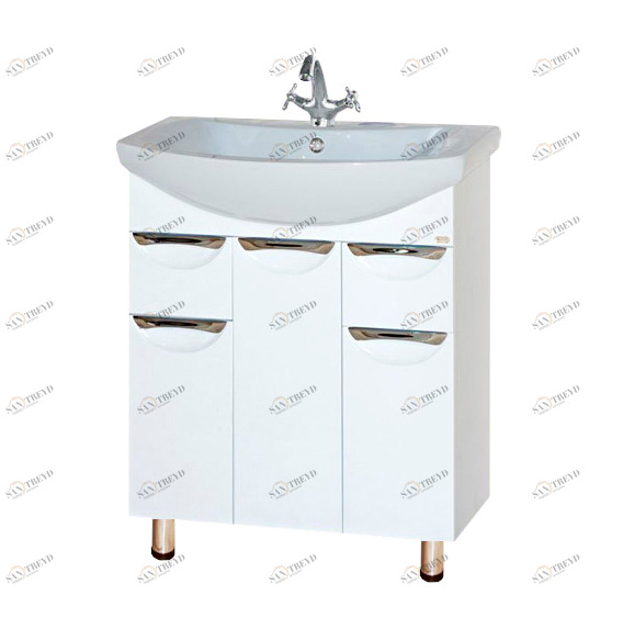 Тумба Лаванда-70 с 2 ящ. белая эмаль с раков. меб. Балтика 70 см MISTY 2312168