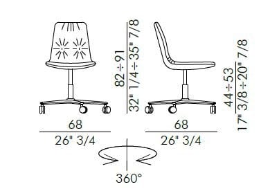 Офисное кресло с регулируемой высотой и колесами с 5 спицами EFORMA Lisa ARCH-00128545 - Вид №3