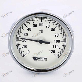 Термометр биметаллический F+R801 80 мм 120° WATTS с погружной гильзой 75 мм 10005944