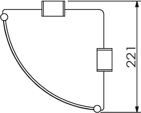 11351F-BP Полка VICO подвесная цвет черный матовый LANGBERGER VICO, BLACK EDITION - Вид №2